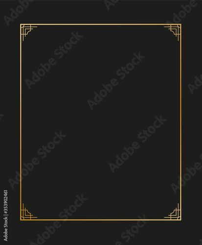 Vector illustration of art deco borders and frames. Creative pattern in the style of the 1920s for your design. EPS