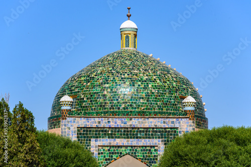 Dome of the 17th century Tomb of Abakh Khoja or Xiangfei in Kashgar, Xinjiang, China photo