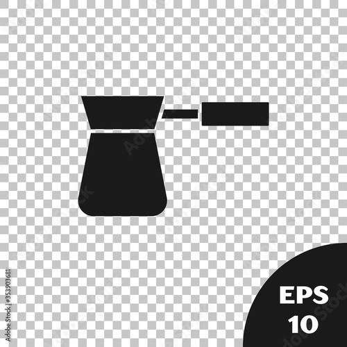 Black Coffee turk icon isolated on transparent background. Vector.