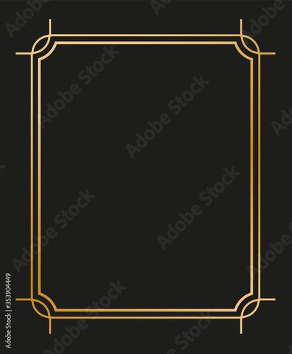 Vector illustration of art deco borders and frames. Creative pattern in the style of the 1920s for your design. EPS