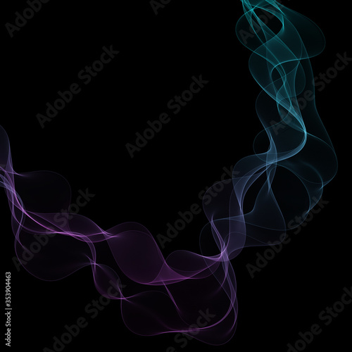 Colorful abstract background. color curve wave on black background. eps 10