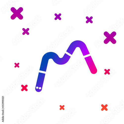 Color Jelly worms candy icon isolated on white background. Gradient random dynamic shapes. Vector.