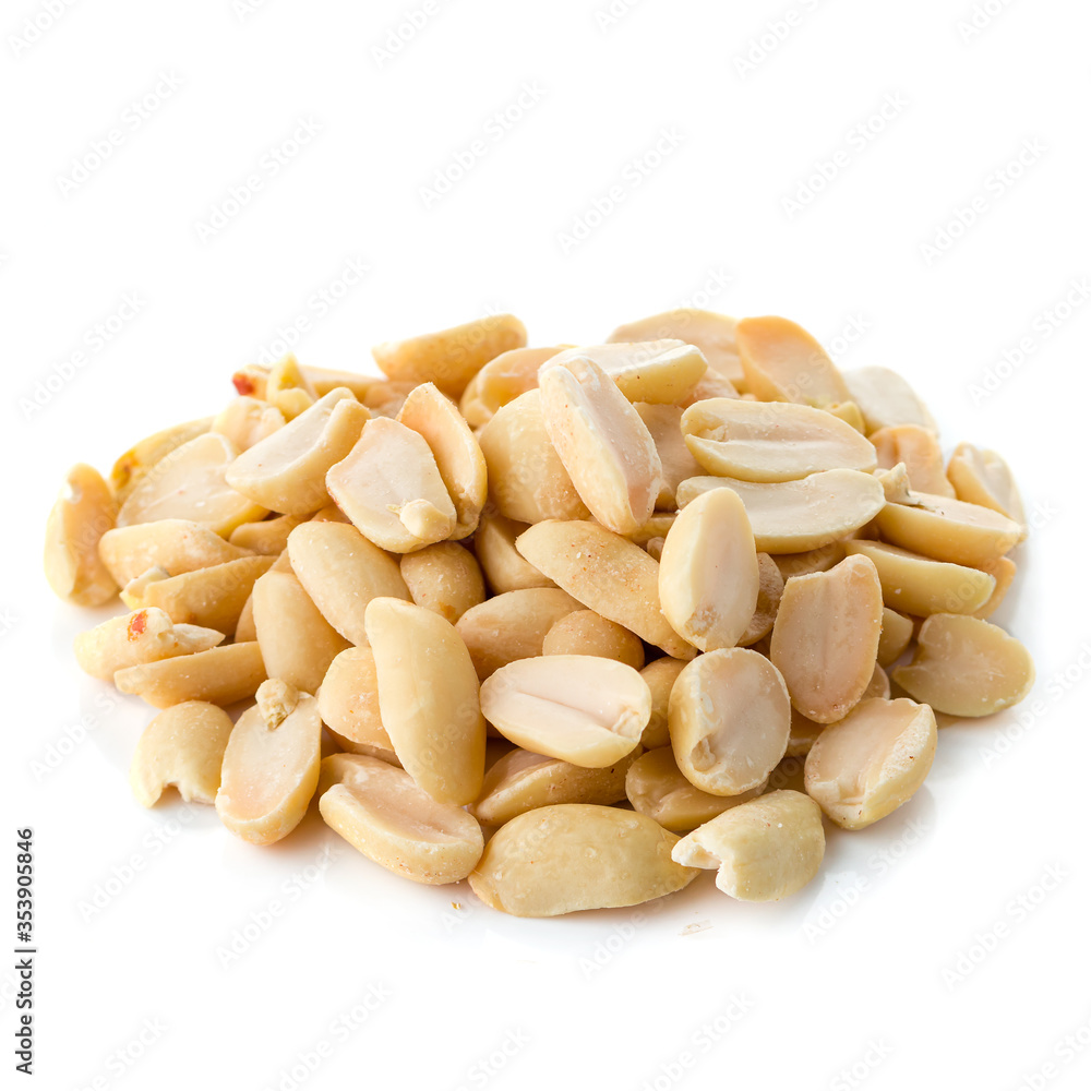 Close-up image of peanuts studio isolated on white background Close-up image of peanuts studio isolated on white background