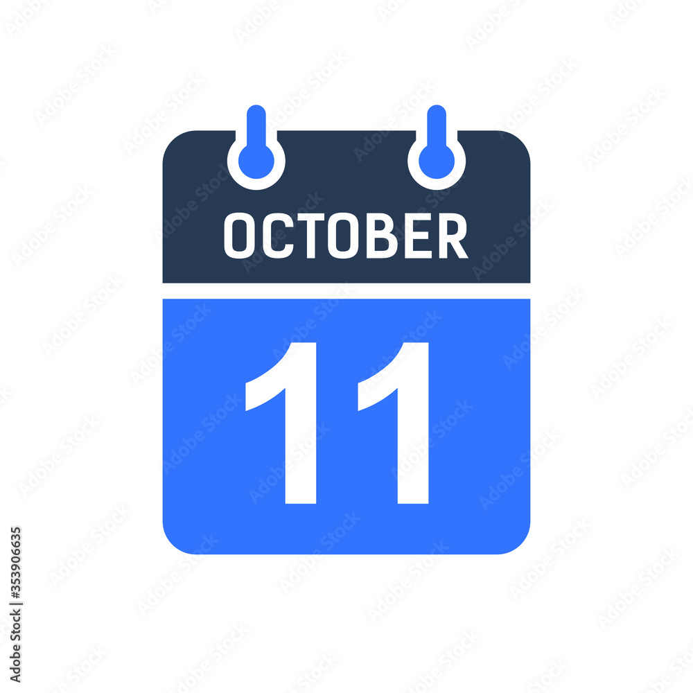 October 11 Calendar Date Icon, Event Date Icon, Calendar Date, Icon Design Vector Graphic October 11 Calendar Date Icon, Event Date Icon, Calendar Date, Icon Design Vector Graphic