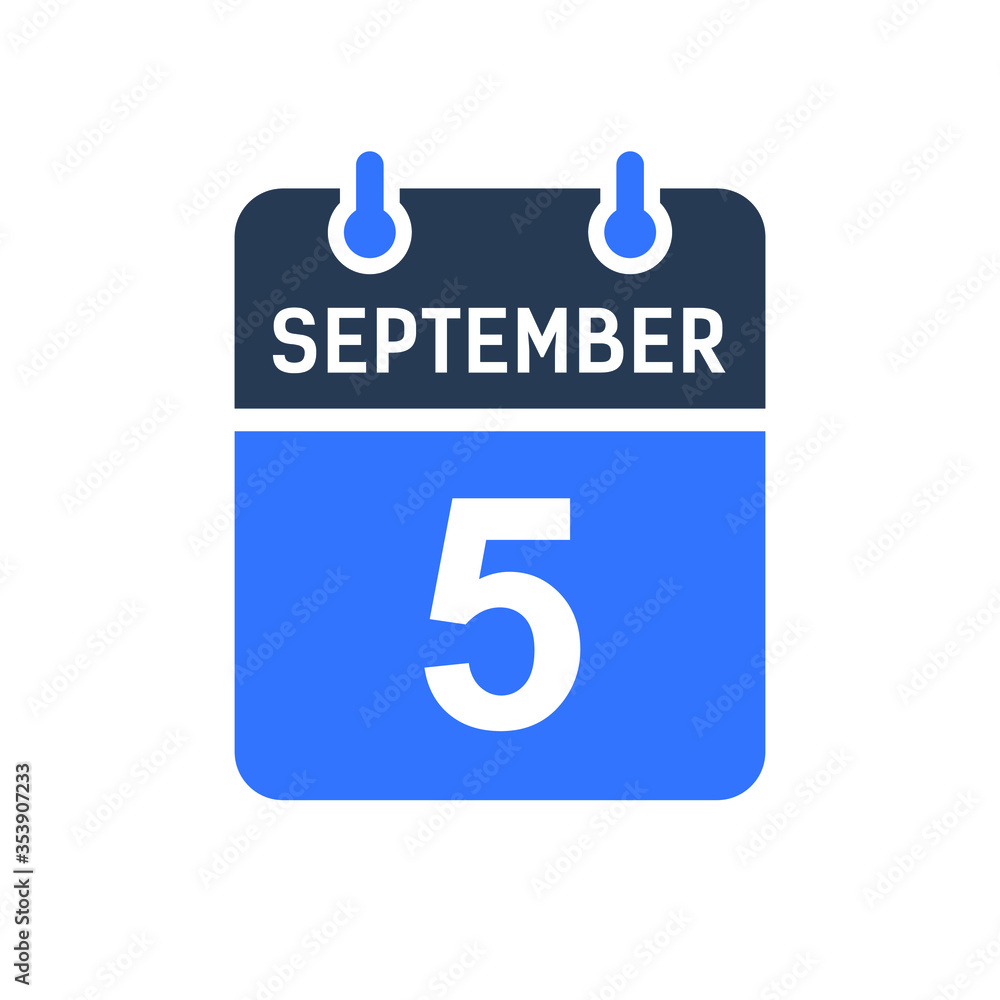 September 5 Calendar Date Icon, Event Date Icon, Calendar Date, Icon Design Vector Graphic September 5 Calendar Date Icon, Event Date Icon, Calendar Date, Icon Design Vector Graphic