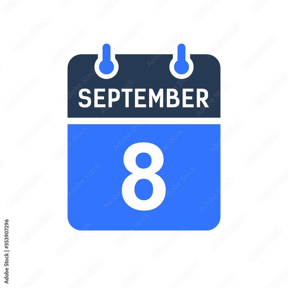 September 8 Calendar Date Icon, Event Date Icon, Calendar Date, Icon Design Vector Graphic September 8 Calendar Date Icon, Event Date Icon, Calendar Date, Icon Design Vector Graphic