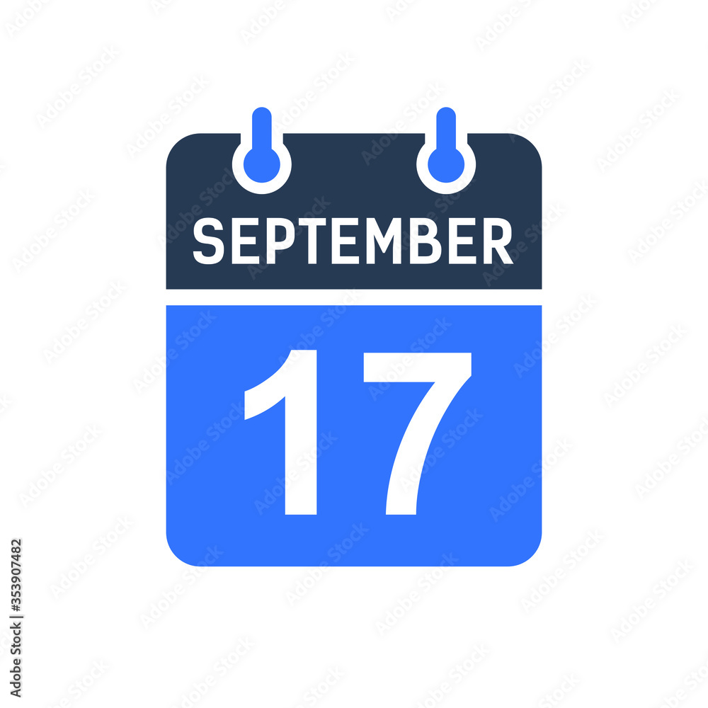 September 17 Calendar Date Icon, Event Date Icon, Calendar Date, Icon Design Vector Graphic September 17 Calendar Date Icon, Event Date Icon, Calendar Date, Icon Design Vector Graphic