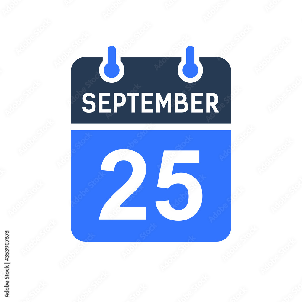 September 25 Calendar Date Icon, Event Date Icon, Calendar Date, Icon Design Vector Graphic September 25 Calendar Date Icon, Event Date Icon, Calendar Date, Icon Design Vector Graphic