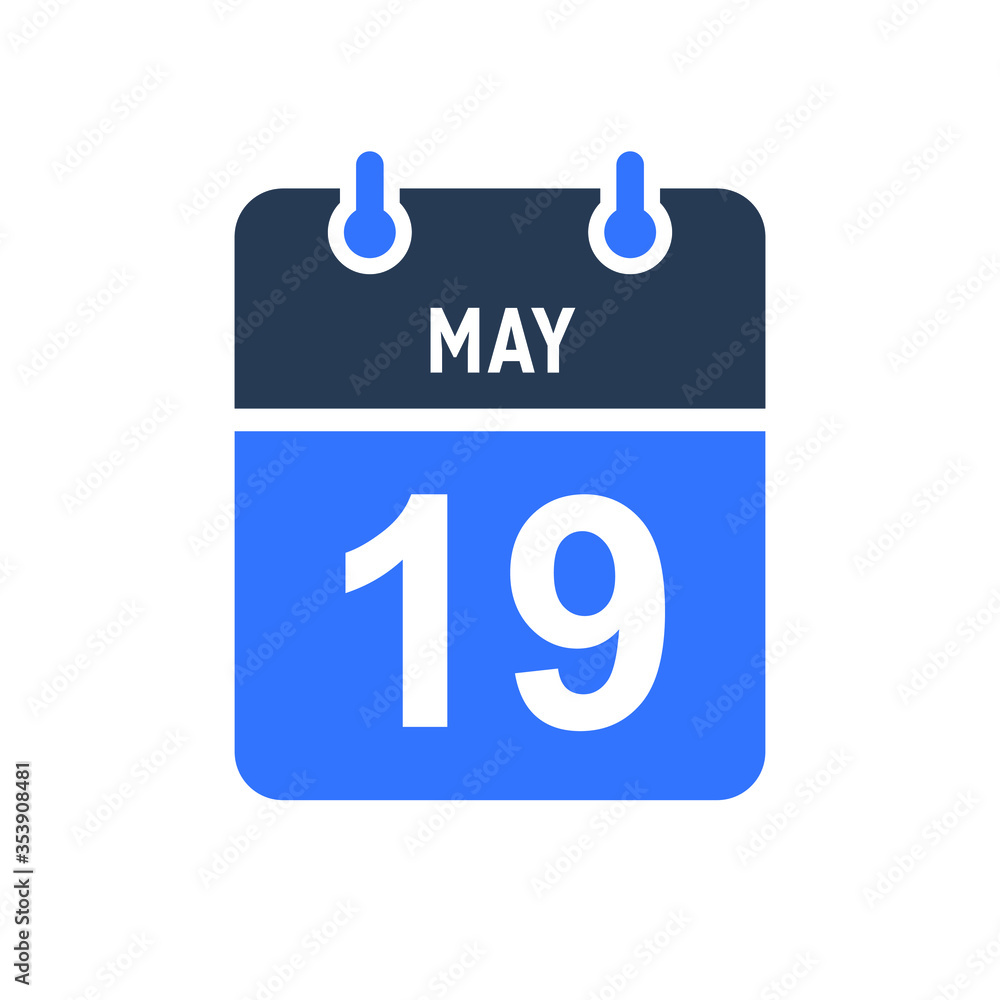 May 19 Calendar Date Icon, Event Date Icon, Calendar Date, Icon Design Vector Graphic May 19 Calendar Date Icon, Event Date Icon, Calendar Date, Icon Design Vector Graphic