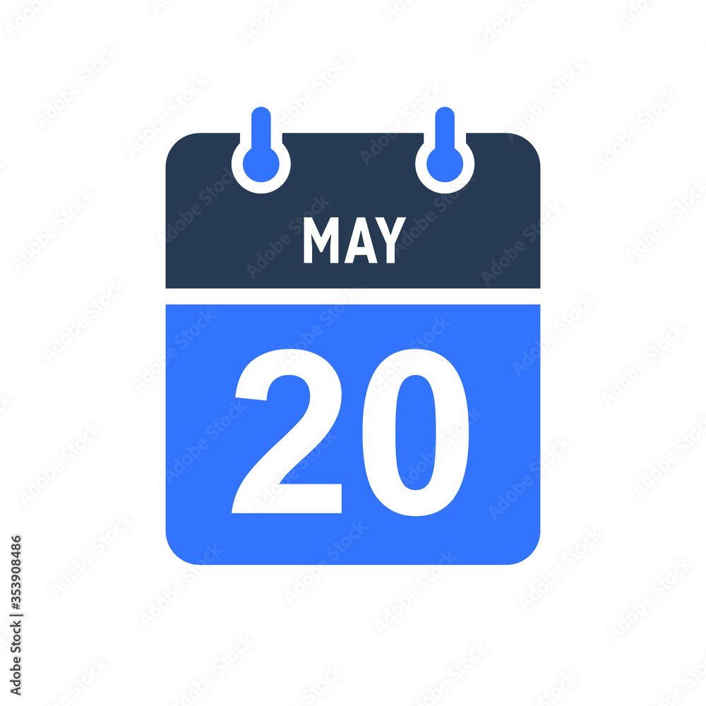 May 20 Calendar Date Icon, Event Date Icon, Calendar Date, Icon Design Vector Graphic May 20 Calendar Date Icon, Event Date Icon, Calendar Date, Icon Design Vector Graphic