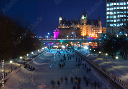 Skating on the Rideau Canal in Ottawa photo