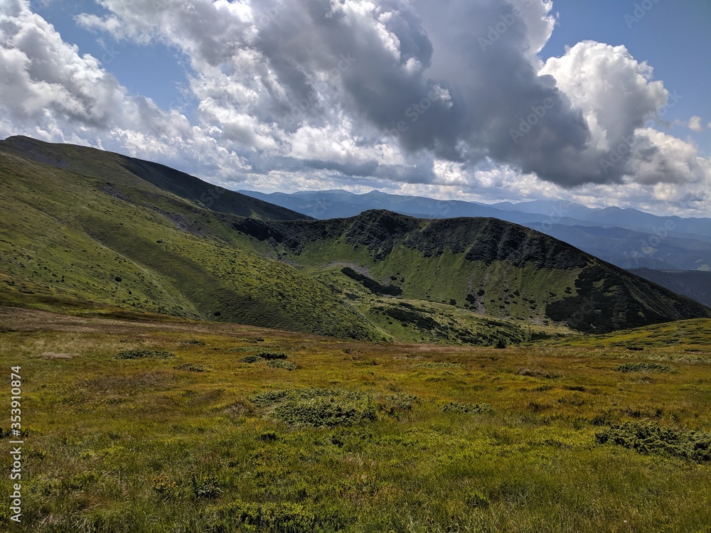 mountain landscape with clouds