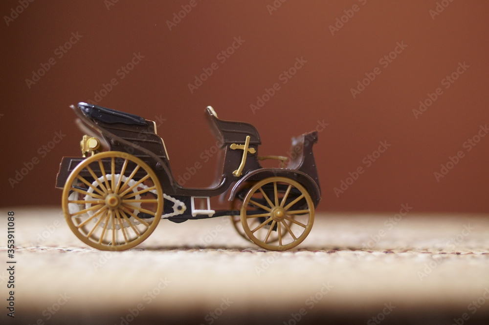 Background with vintage toy car - plastic machine
