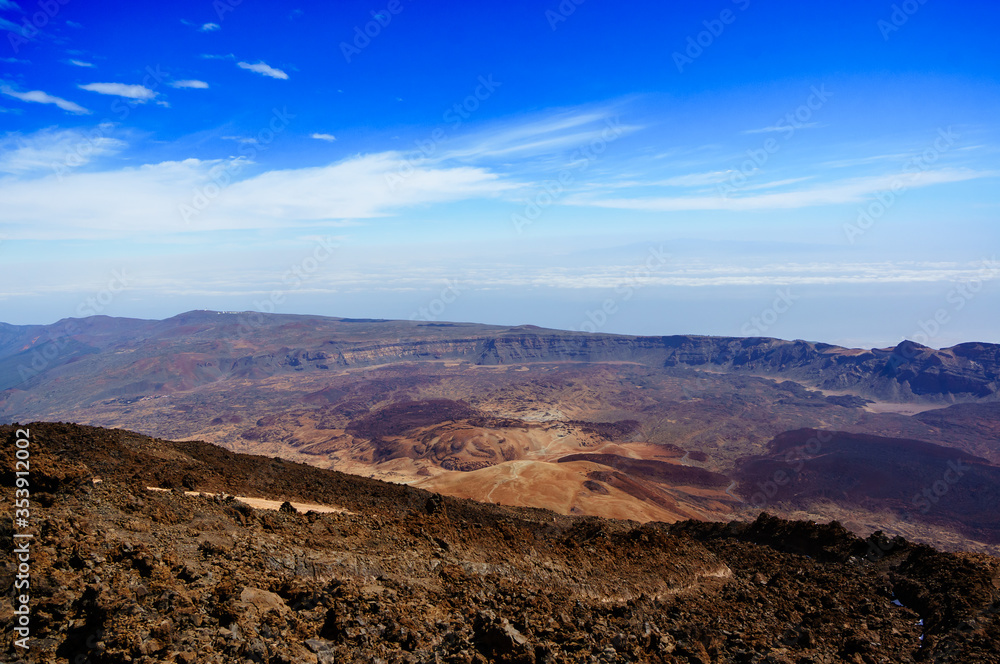 Mars the red planet's desert landscape. Mount Teide in Tenerife. Tenerife, Canary Islands
