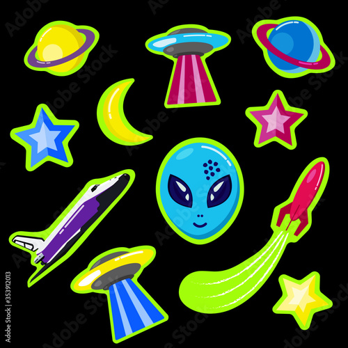 Space acids stickers
