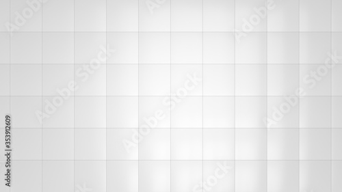 background of square white tiles 3d render