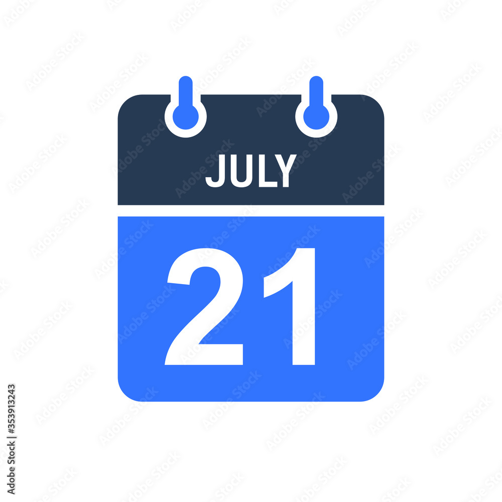 July 21 Calendar Date Icon, Event Date Icon, Calendar Date, Icon Design Vector Graphic July 21 Calendar Date Icon, Event Date Icon, Calendar Date, Icon Design Vector Graphic