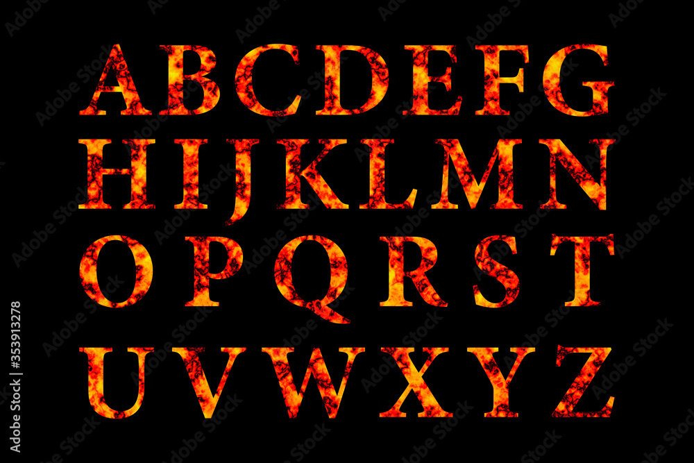 炎の大文字のアルファベット