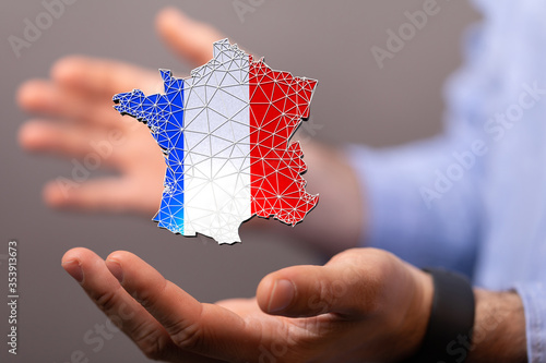 Digital France map country 3d