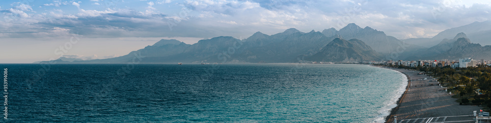 Panoramic view of the mountains from Antalya in Turkey Panoramic view of the mountains from Antalya in Turkey