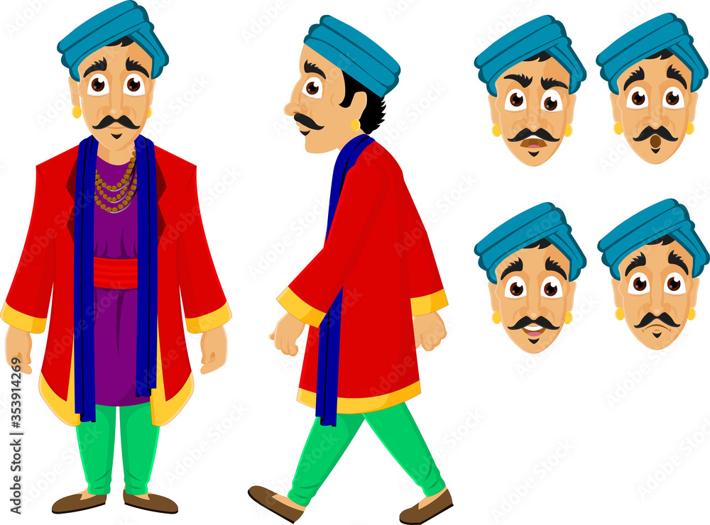 Indian Sadhu man illustration and expressions Indian Sadhu man illustration and expressions