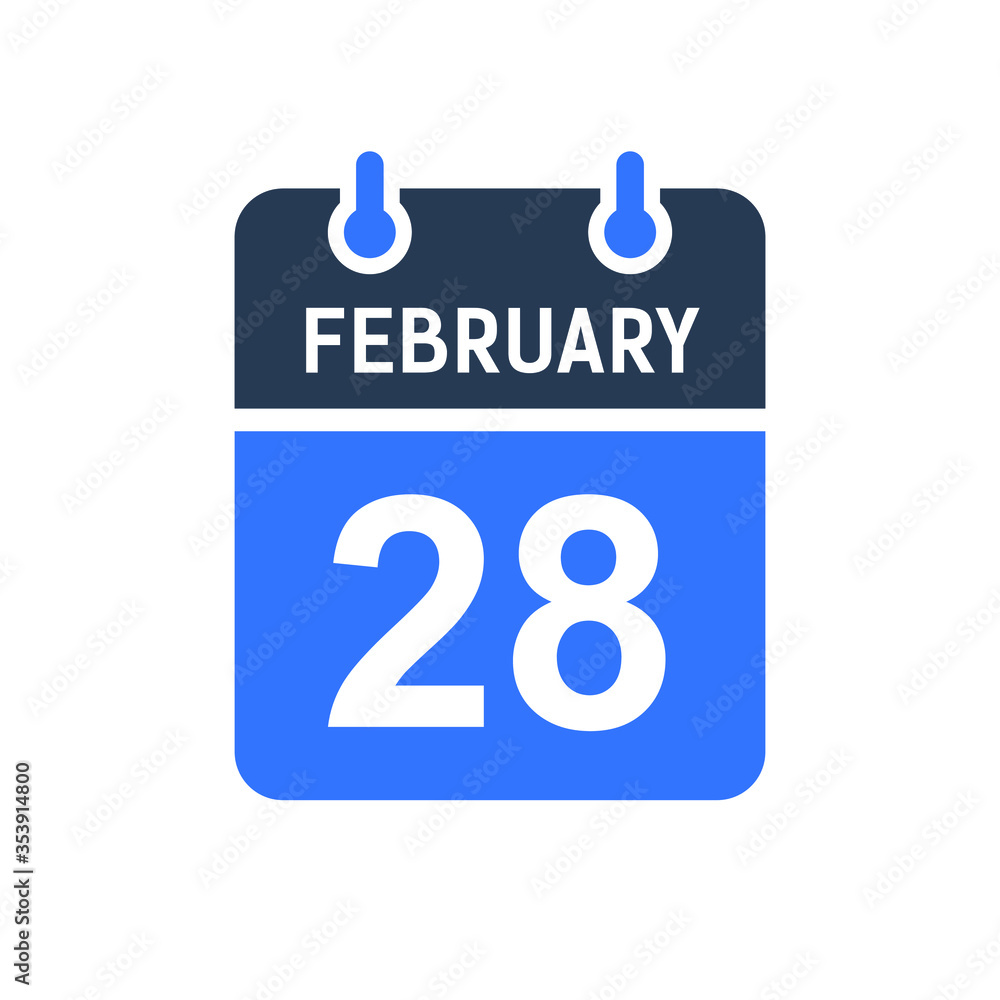 February 28 Calendar Date Icon, Event Date Icon, Calendar Date, Icon Design Vector Graphic February 28 Calendar Date Icon, Event Date Icon, Calendar Date, Icon Design Vector Graphic