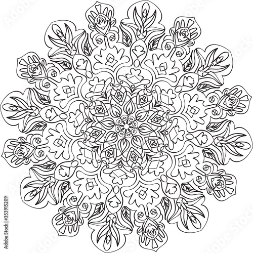 Mandala   Zentangle   Antistress coloring book for adults   Oriental pattern