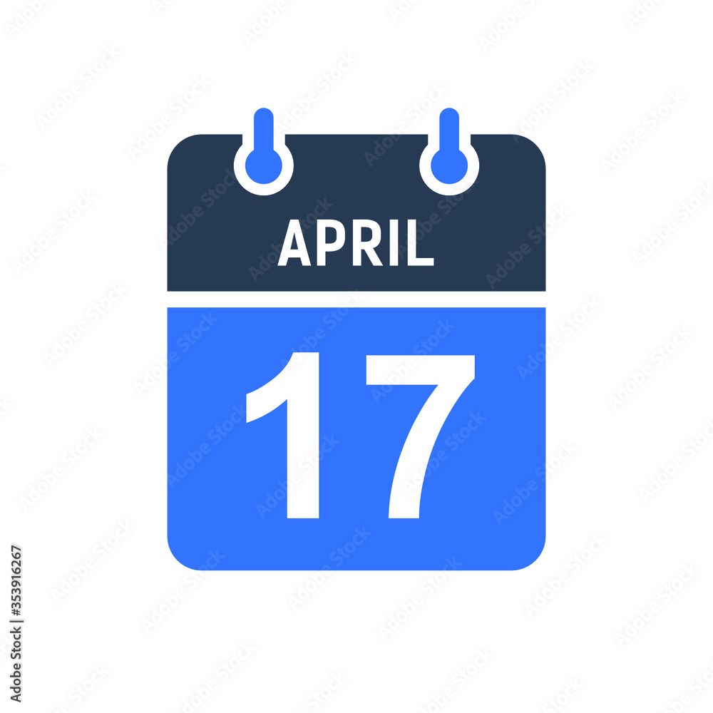 April 17 Calendar Date Icon, Event Date Icon, Calendar Date, Icon Design Vector Graphic April 17 Calendar Date Icon, Event Date Icon, Calendar Date, Icon Design Vector Graphic