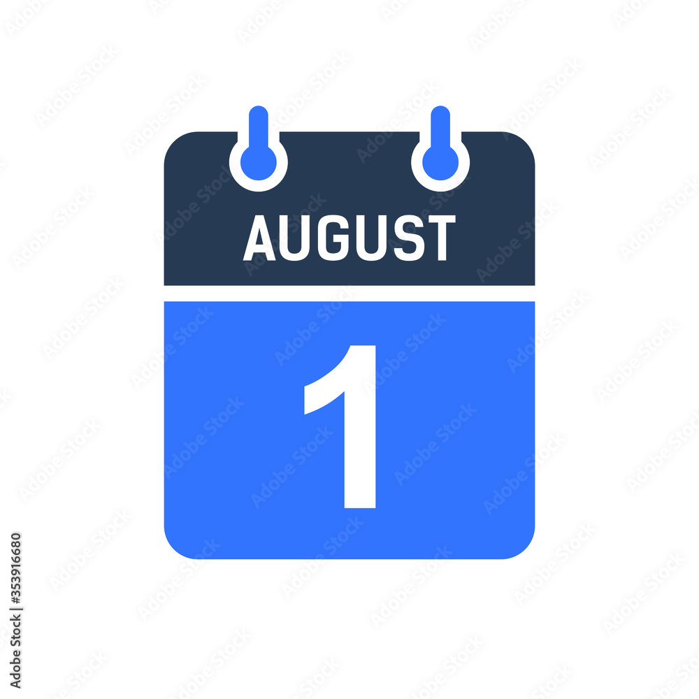 August 1 Calendar Date Icon, Event Date Icon, Calendar Date, Icon Design Vector Graphic August 1 Calendar Date Icon, Event Date Icon, Calendar Date, Icon Design Vector Graphic