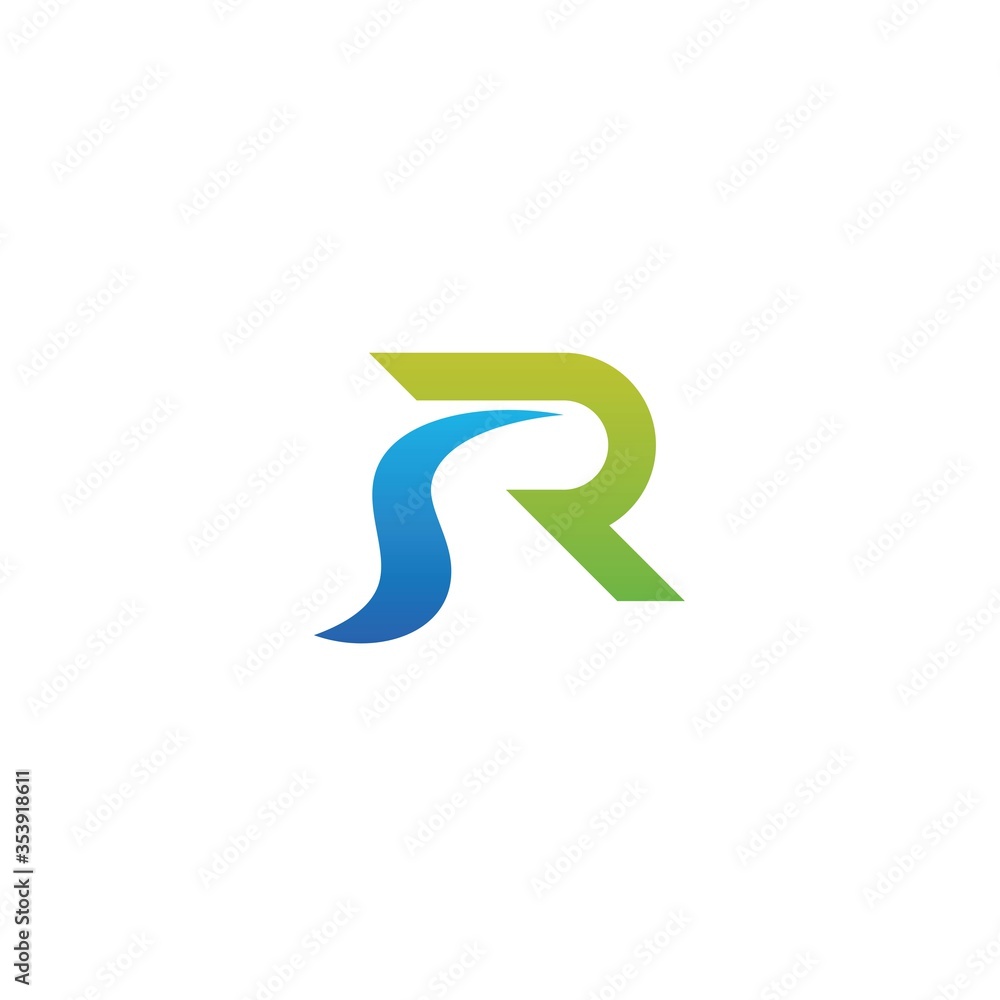 initial r with abstract logo design vector element template initial r with abstract logo design vector element template