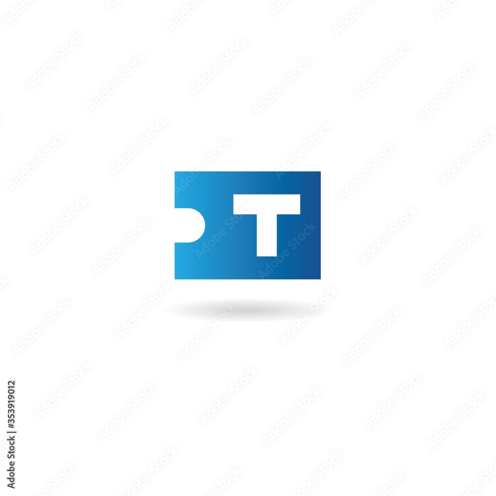 Obraz premium initial t with ticket logo design vector element template