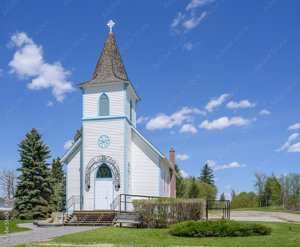 Historic Lutheran Church in the town of Markerville, Alberta, Canada Historic Lutheran Church in the town of Markerville, Alberta, Canada