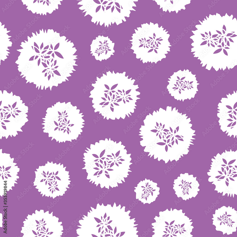 Paper cut polka dots with flowers seamless vector pattern. Graphic botanical surface print design. For fabrics, stationery, packaging, and gift wrap. Paper cut polka dots with flowers seamless vector pattern. Graphic botanical surface print design. For fabrics, stationery, packaging, and gift wrap.