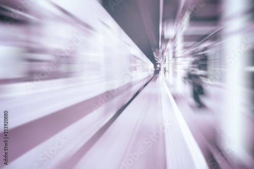 Abstract White Motion Blurred Train in Japan.