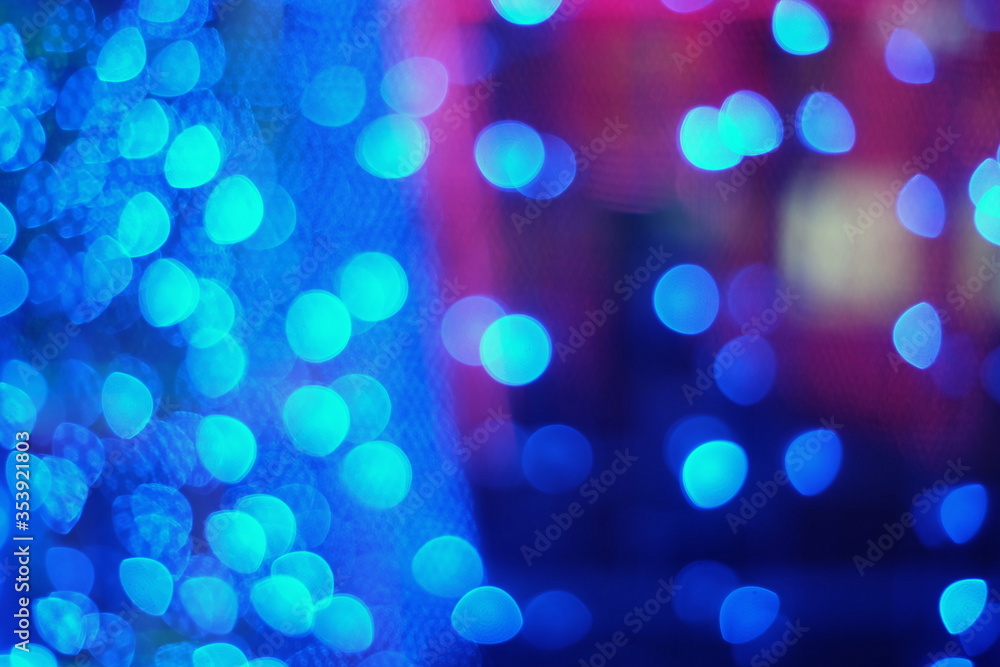 Abstract Blue Bokeh Texture Background.