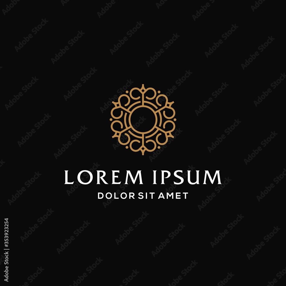 Abstract mandala flower swirl logo icon vector design. Elegant premium ornament vector logotype symbol. Abstract mandala flower swirl logo icon vector design. Elegant premium ornament vector logotype symbol.