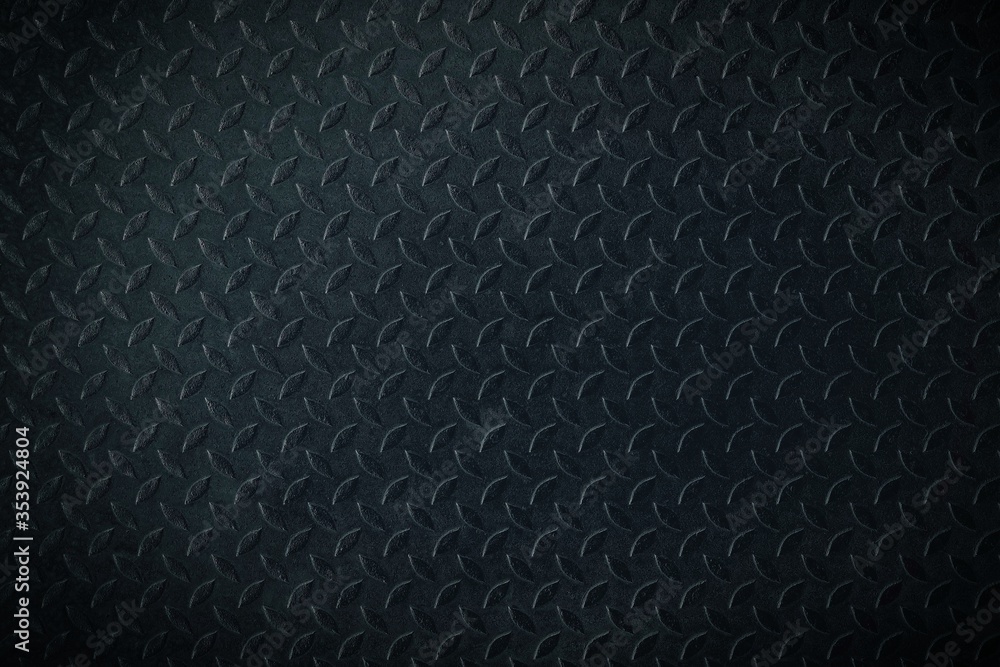 Black Metal Diamond Plate Texture Background.
