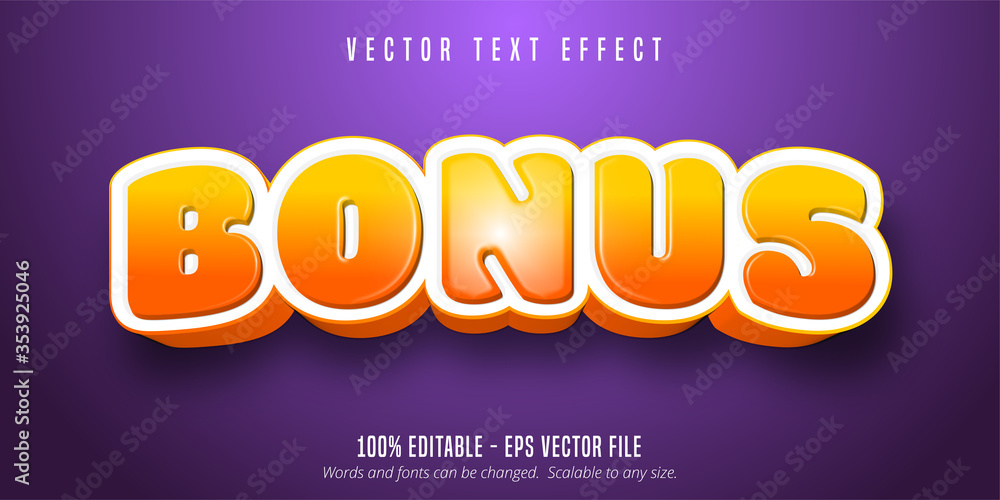 Bonus text, game style editable text effect