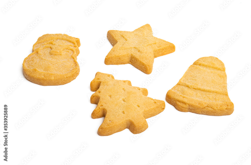 christmas butter cookies isolated christmas butter cookies isolated