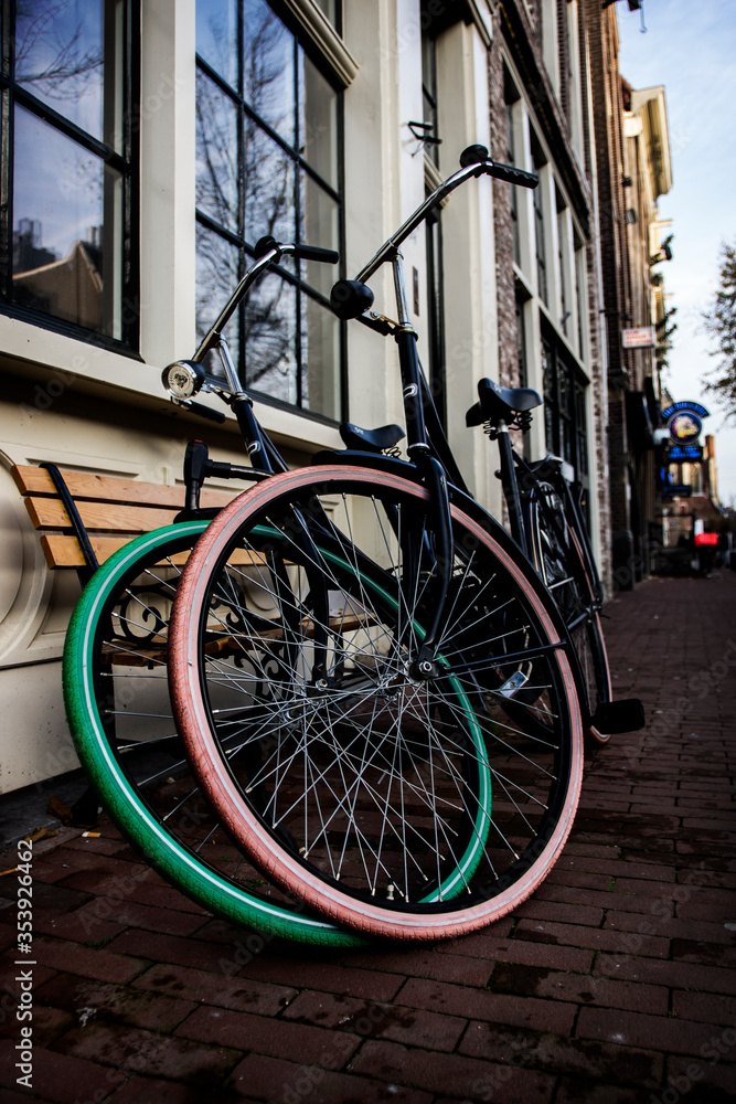 Bikes on the streets in Amsterdam

