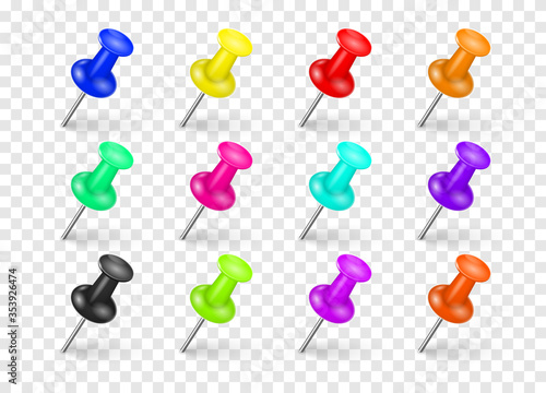 Colorful pin tacks.