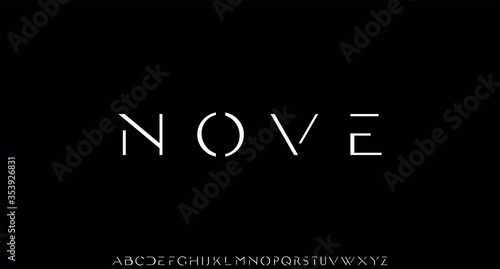 NOVE, ELEGANT MINIMAL FONT ALPHABET VECTOR