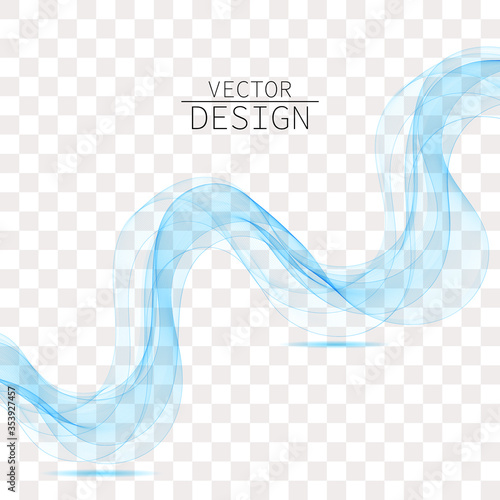 Blue abstract wave stream with shadow. eps 10