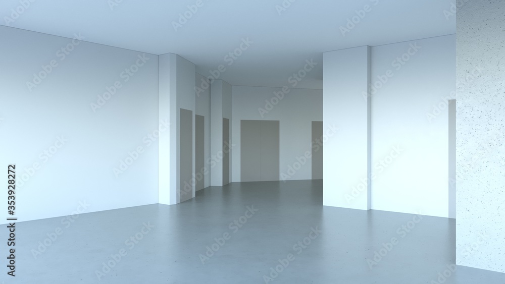 empty pavilion, interior visualization, 3D illustration empty pavilion, interior visualization, 3D illustration