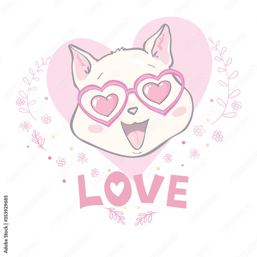 Hand drawn vector illustration of a kawaii funny unicorn cat with slogan phrase i`m cutie. Isolated objects on white background. Line drawing. Design concept for children print. Hand drawn vector illustration of a kawaii funny unicorn cat with slogan phrase i`m cutie. Isolated objects on white background. Line drawing. Design concept for children print.
