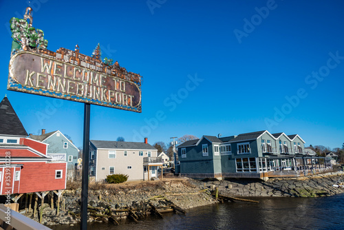 View of the small village of Kennebunkport, Maine, USA photo
