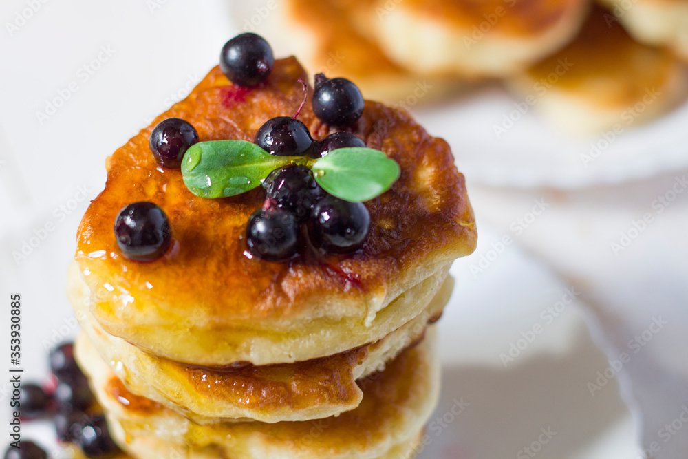 Pancakes. Stack of pancakes topped with roses jam butter. Breakfast.Pancakes. Stack of pancakes topped with roses jam butter. Breakfast. Pancakes. Pancakes. Pancakes.