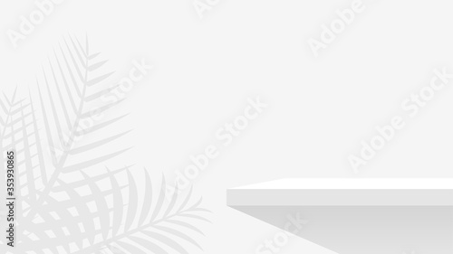 wood plank shelf on wall white grey pastel soft color, modern shelf for display show on space wall room, cute and chic counter desk panel for decoration, empty table top panel, background copy space