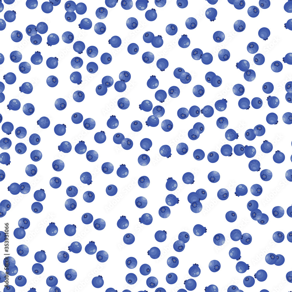 Seamless pattern with blueberry on white background. Natural fresh ripe tasty blueberries. Vector illustration for background, packaging, textile, fabric and various other designs. Seamless pattern with blueberry on white background. Natural fresh ripe tasty blueberries. Vector illustration for background, packaging, textile, fabric and various other designs.