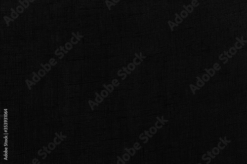 Black Coarse Burlap Canvas Texture Background.